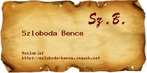Szloboda Bence névjegykártya